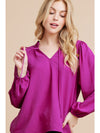 Solid Top with Frilled Self-Tie Neck Blouse