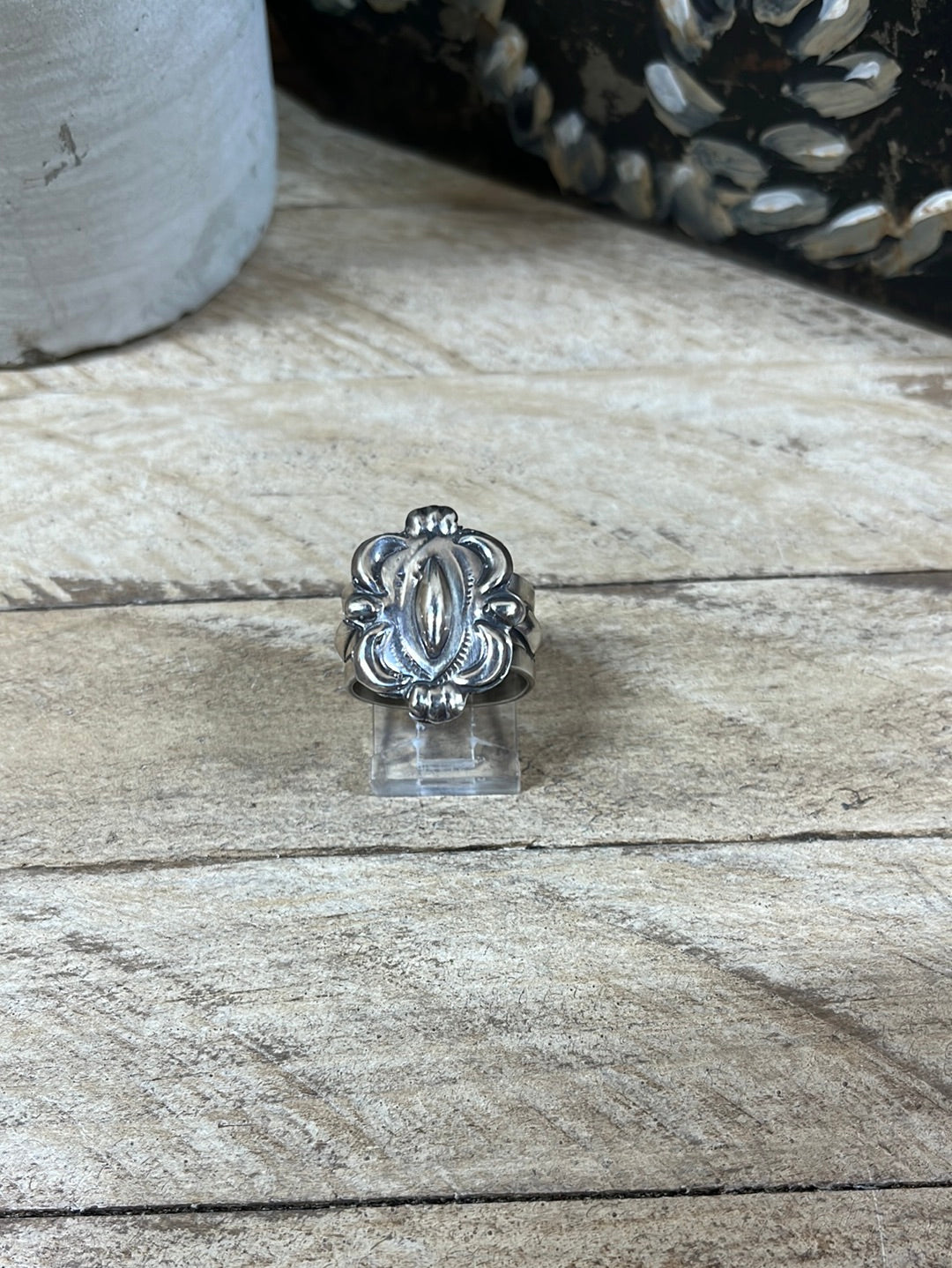 Diamond Band Stamped Sterling Ring - Size 6.5