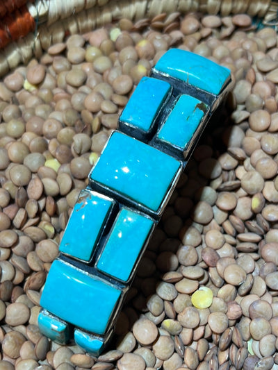 Erica Turquoise Square Rectangle Sterling Cuff Bracelet