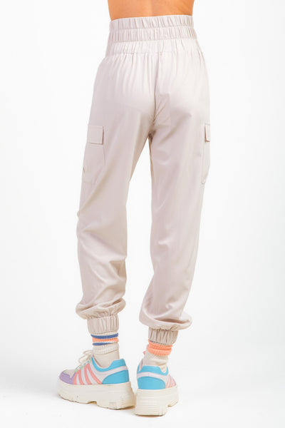 High Waisted Cargo Active Joggers w/ Pockets