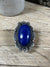 Biscayne Sterling Framed Blue Lapis Oval Ring - Adjustable