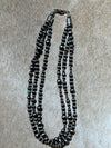 McKelvie 3 Strand Varied Navajo Bead Necklace With Turquoise & Spiny Accents - 18"