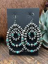 Tilly Turquoise Triple Hoop & Sterling Navajo Pearl Earrings