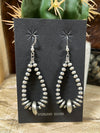 Lewis Sterling Navajo Pearl & Saucer Teardrop Earrings - 2.5"