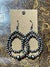 Lassen Sterling Navajo Stamped Bead Double Hoop Earrings - 2.75"