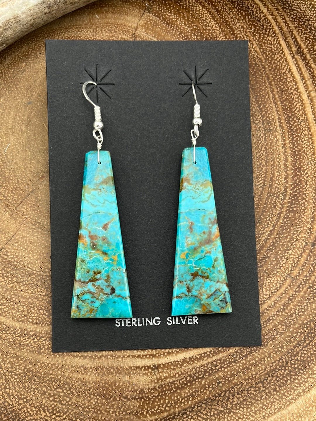 Coolidge Sterling Turquoise Slab Earrings