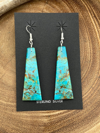 Coolidge Sterling Turquoise Slab Earrings