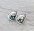 On the Trail Silver Cowboy Hat Earrings - Turquoise