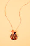 Fun in the Fall Goldtone Necklace With Pumpkin Pendant - 18"