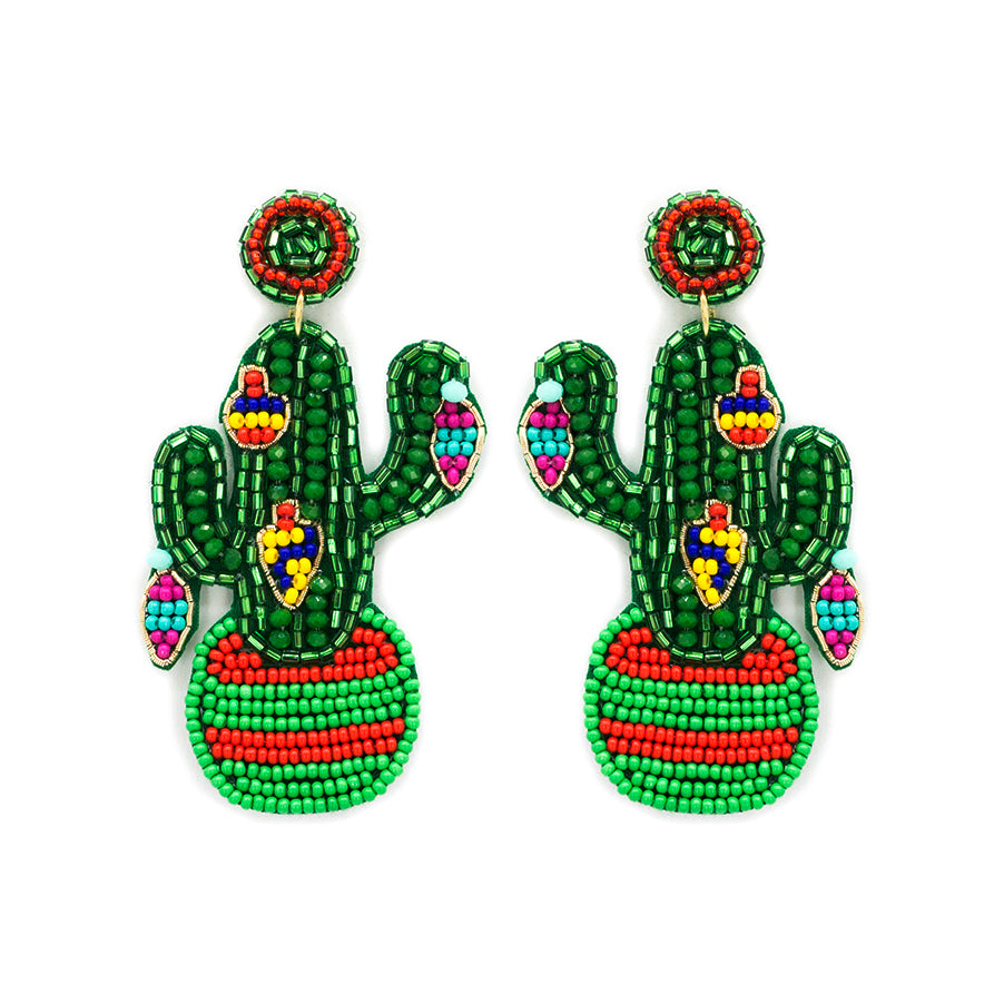 Festive Holiday Cactus Earrings