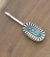 Fashion Silver Oval Concho Hair Pin - Turquoise