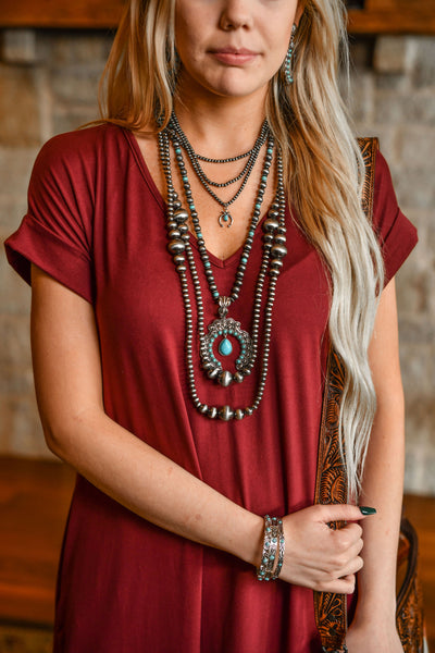 Arlington Double Strand Fashion Navajo Necklace - 32"