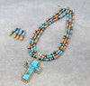 Leine 3 Strand Bead Necklace With Cross Pendant