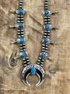 Cemani Fashion Navajo Blossom Necklace & Earrings With Shading - Turquoise