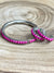 Stacked Bead Stretch Bracelet & Earrings - Silver/Pink