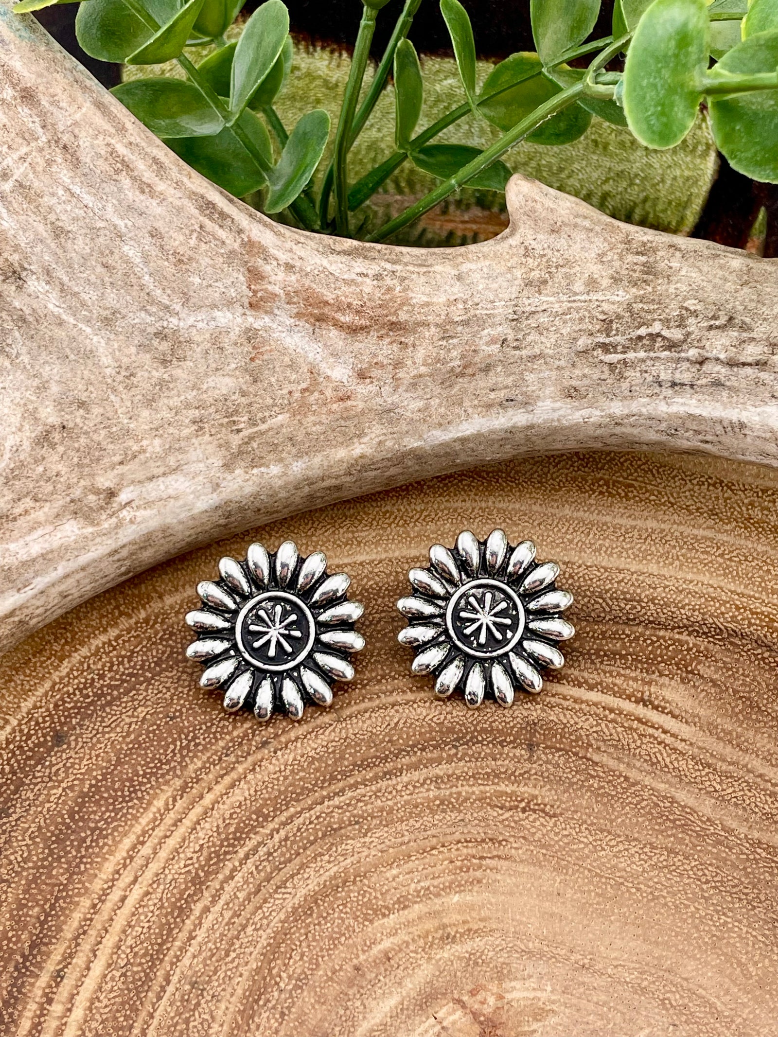 Pinwheel Concho Post Earrings