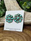 Vivienne Sterling Turquoise Medallion Earrings - 1"