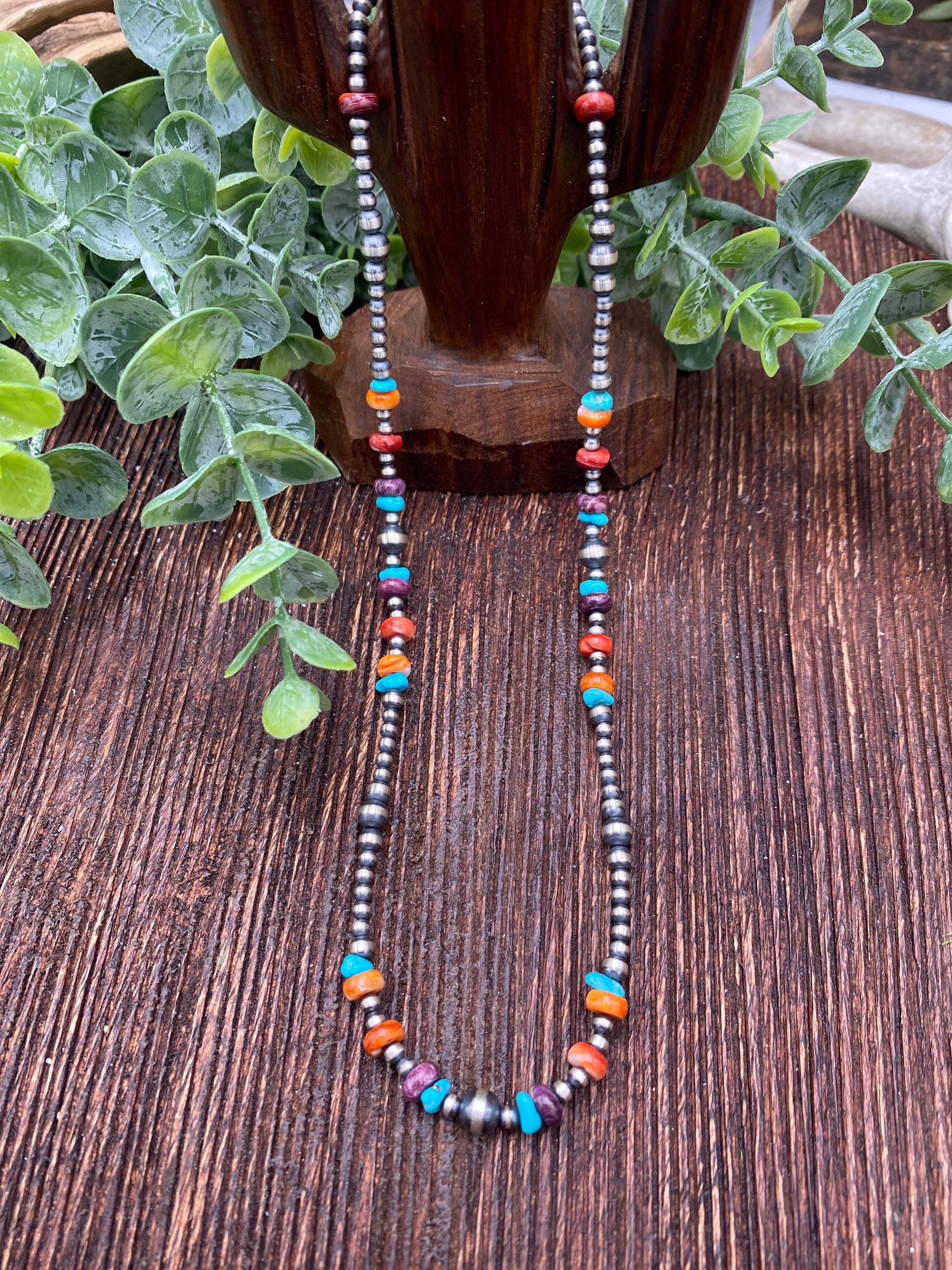 Trisha Navajo, Turquoise & Spiny Necklace - 20"