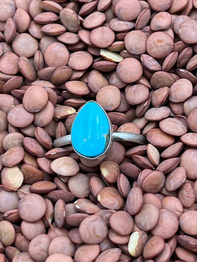 Cotton Sterling Turquoise Single Stone Rings