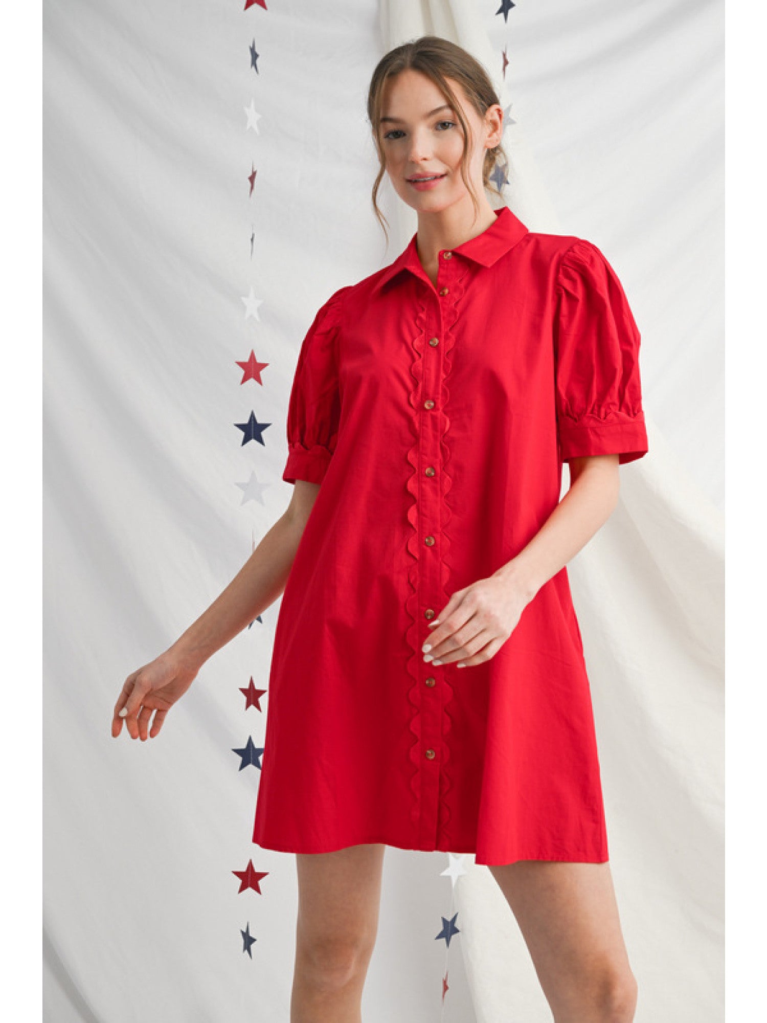 Gina Button Front Dress