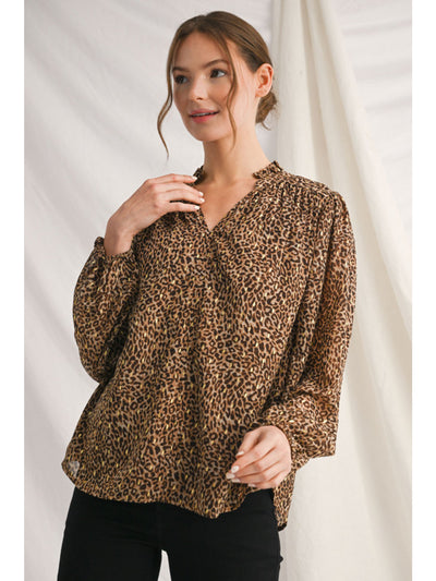 Leopard V Neck Blouse