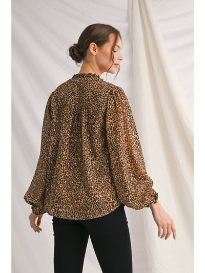 Leopard V Neck Blouse
