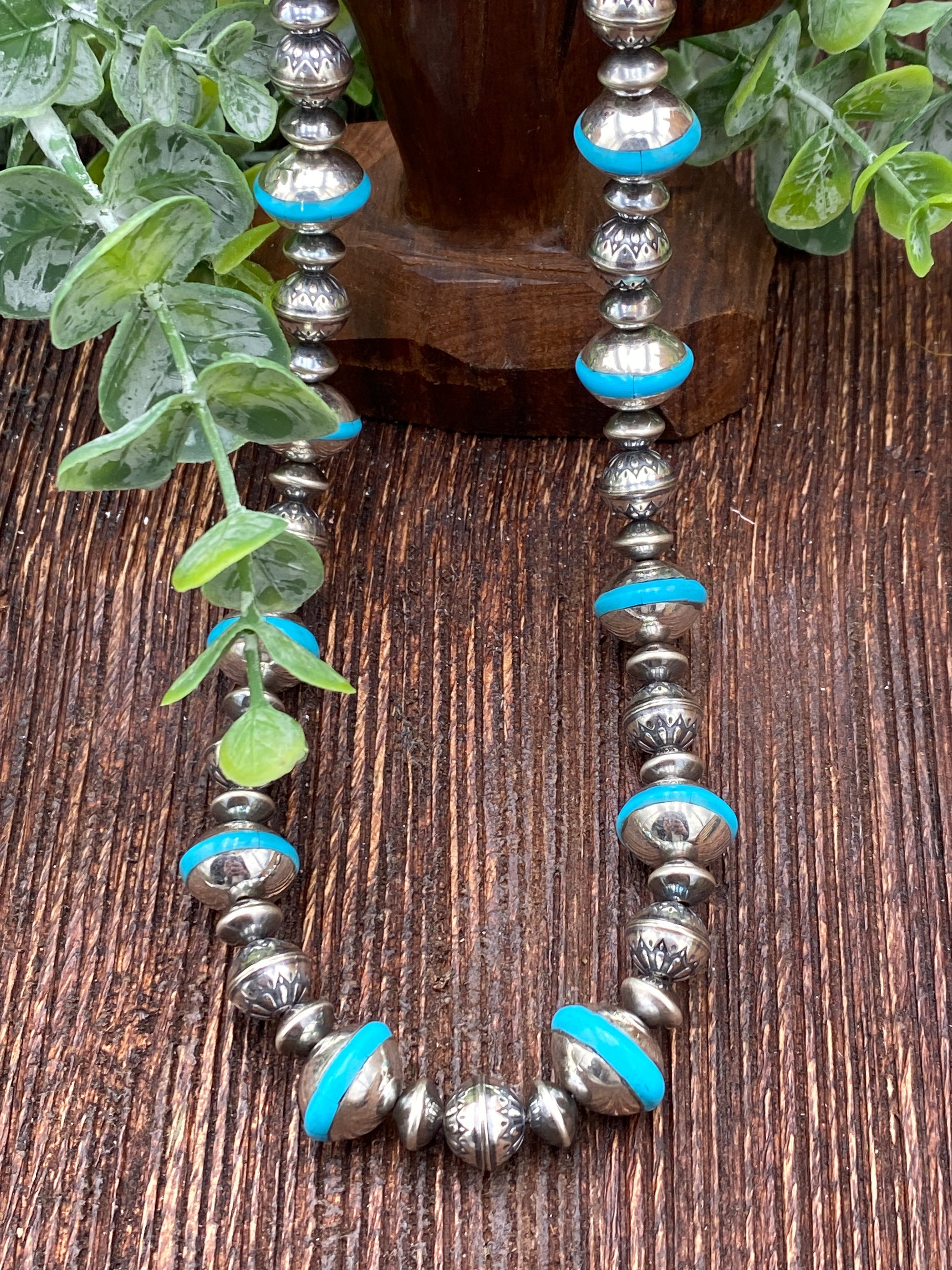 Concentra Sterling Bead & Turquoise Necklace - 20"