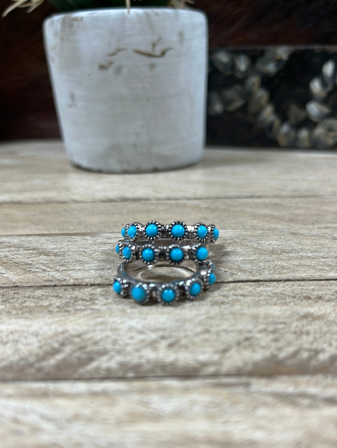 Blaine Stainless Steel Turquoise Fashion Ring