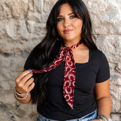Western 100% Silk Twilly Ribbon Scarves