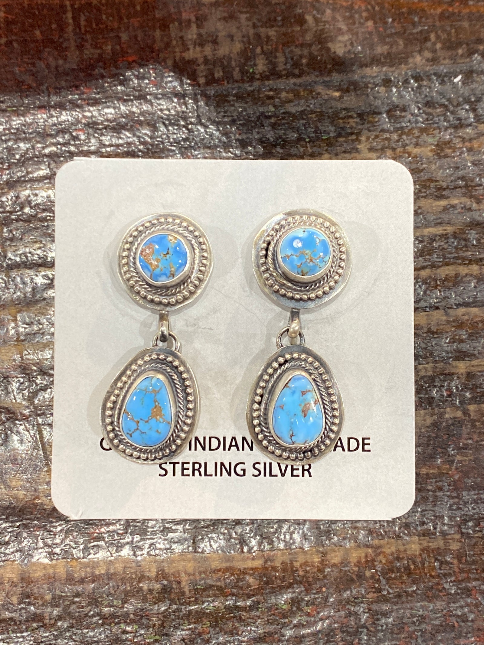 Sawyer Linked Turquoise Sterling Earrings