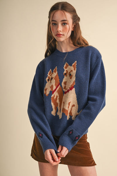 Navy Dog Sweater