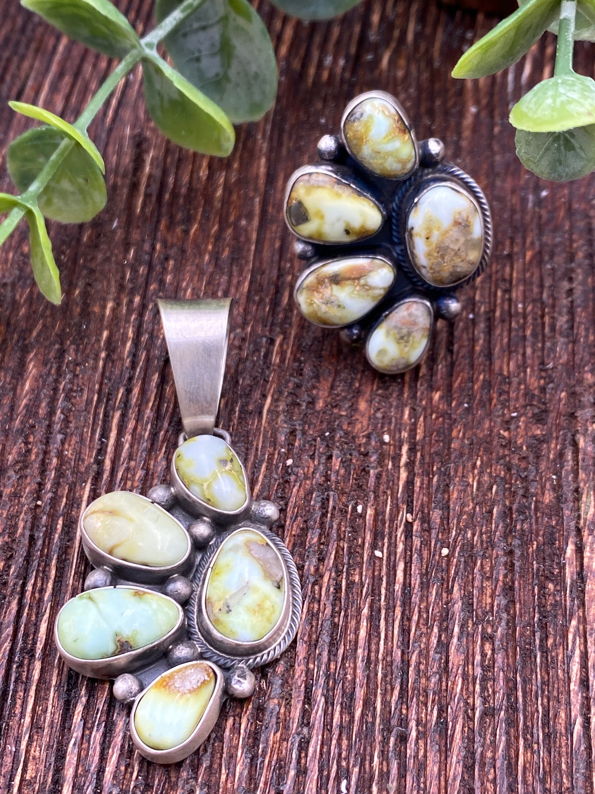 Kensie Palomino Turquoise 5 Stone Pendant or Adjustable Ring