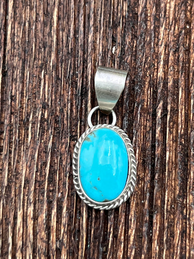 Heston Roped Sterling Turquoise Pendant