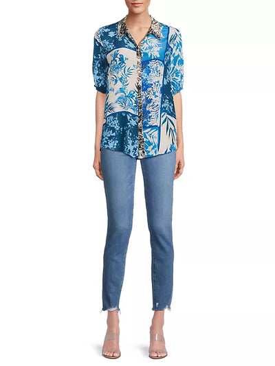 Johnny Was Steph Button Up- Blue Stitch