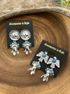 Pierce Fashion Thunderbird Post Flute Blossom Drop Earrings