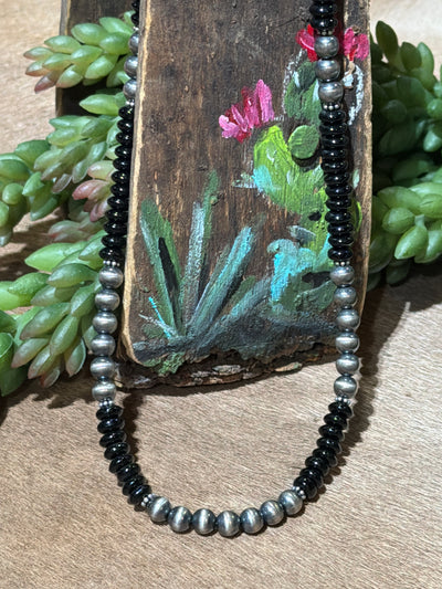 Osterson Sterling 6mm Navajo & Bead Necklace - 18"