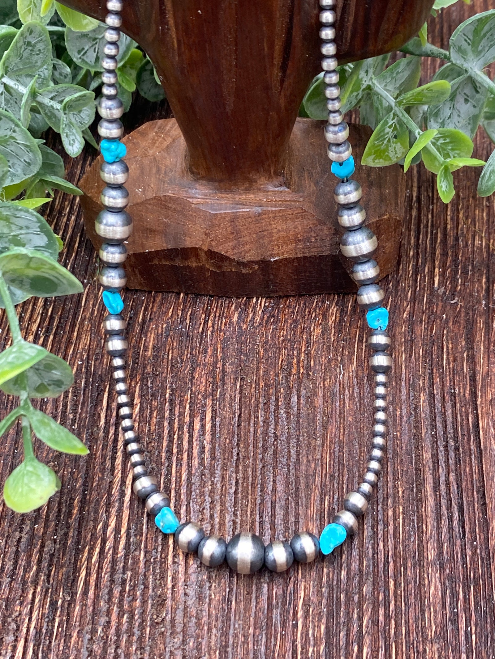 Strait Grouped Navajo & Tumbled Turquoise Necklace