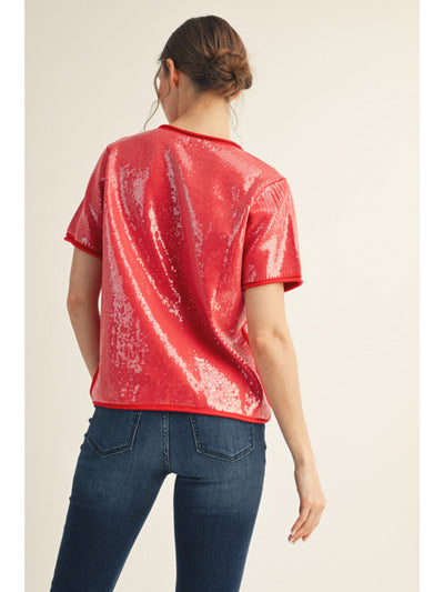 Edna Brown Sequin Blouse