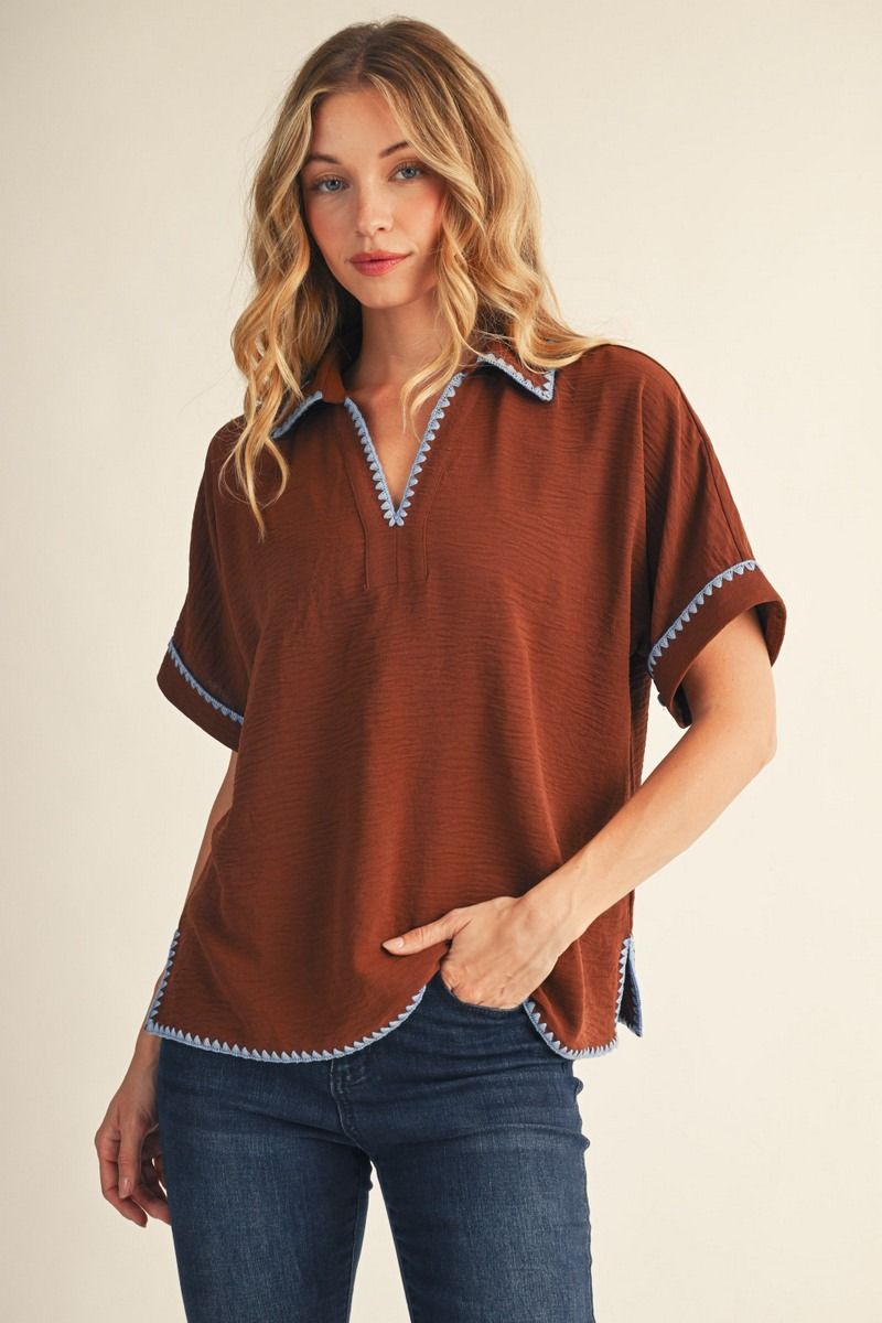 Nordheim Scallop Embroidery Detail Top