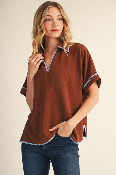 Nordheim Scallop Embroidery Detail Top