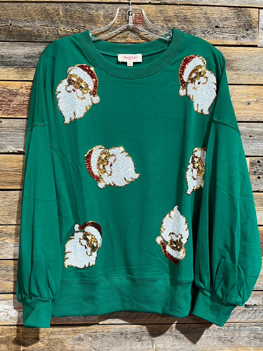 Santa Sequin Loose Fit Sweatshirt