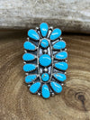 Celina Sterling Oval Turquoise Cluster Ring