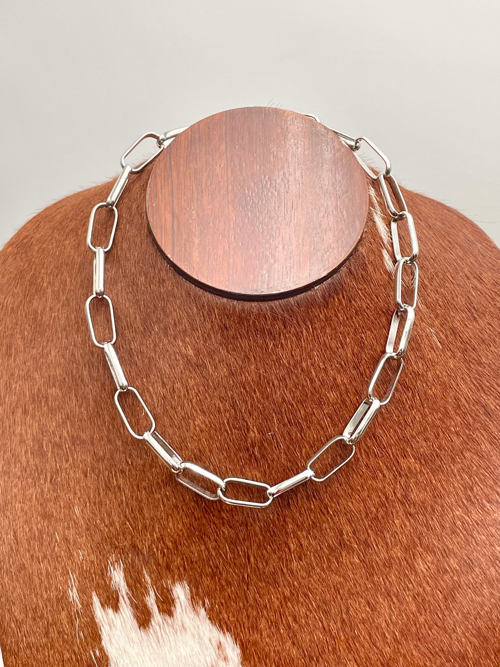 Lola Fashion Silver 22mm Paperclip Necklace - 18"