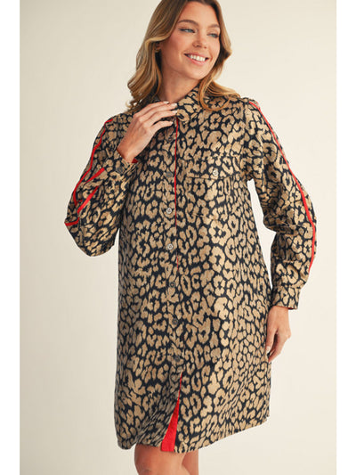 Leopard Button Down Shirtdress