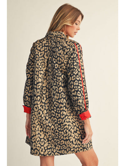 Leopard Button Down Shirtdress