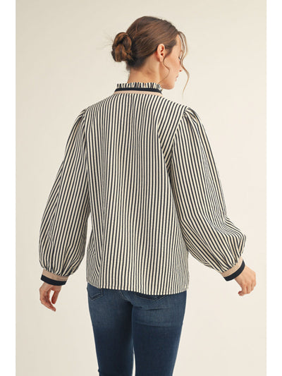 Trina Striped Ruffle Blouse