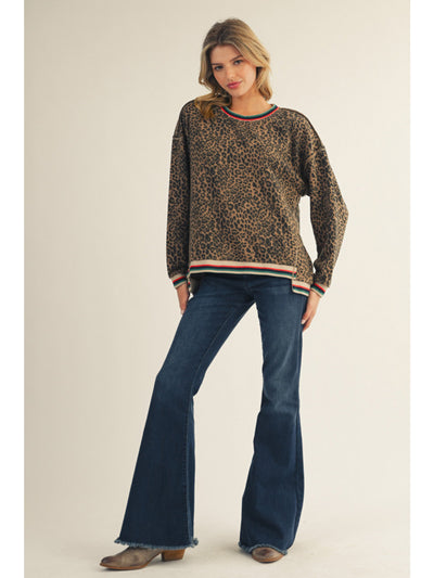 Leopard Rib Band Top