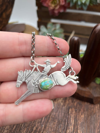 Easton Sterling Link Chain Bronc Rider Necklace - 20"