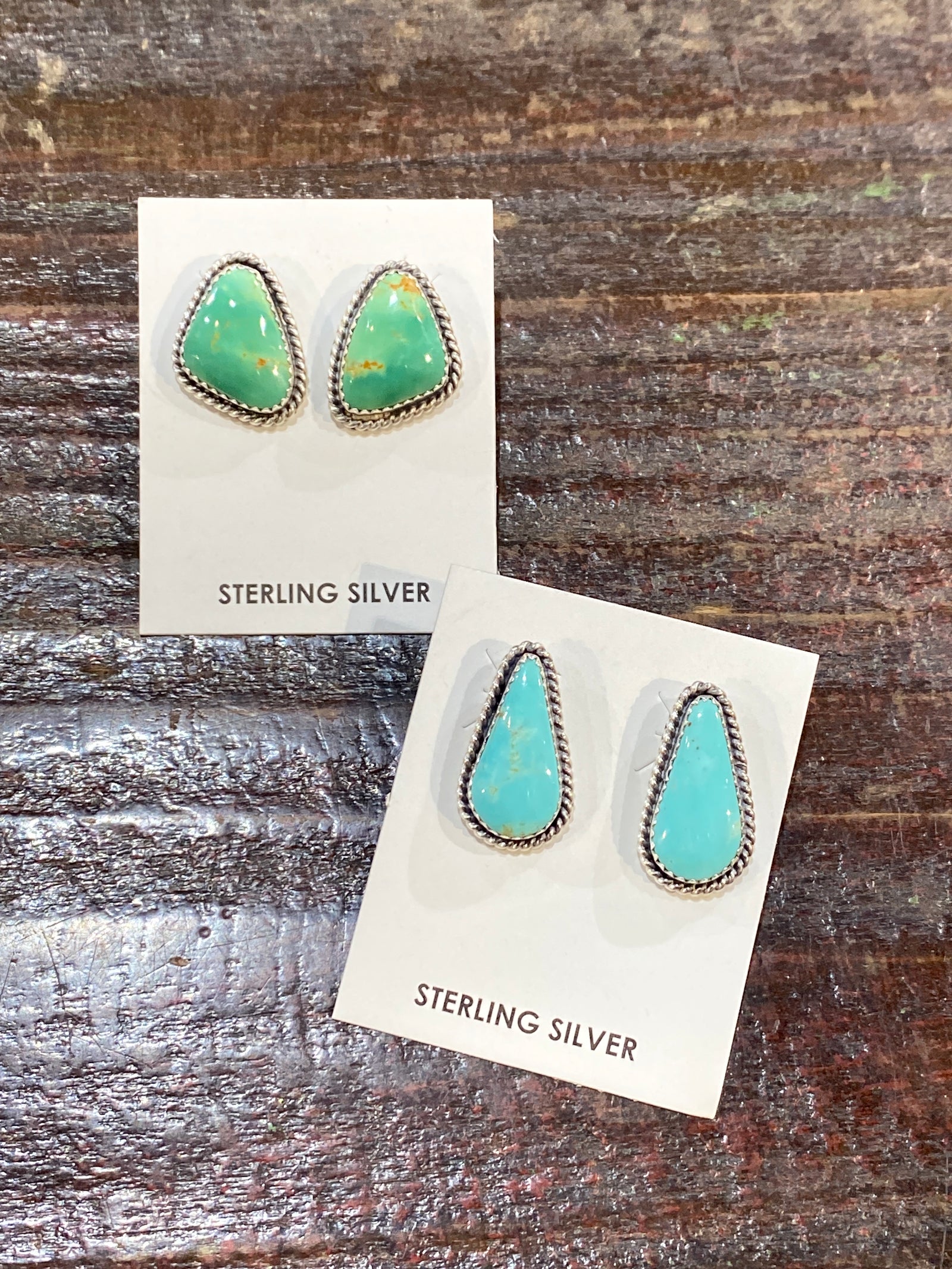 Breanna Abstract Kingman Turquoise Single Stone Earrings