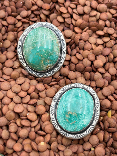 Siesta Stamped Sterling Frame Armenian Turquoise Ring